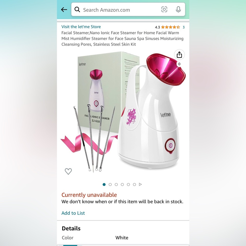 Letme facial ionic steamer ZJ-6180 🩷🤍